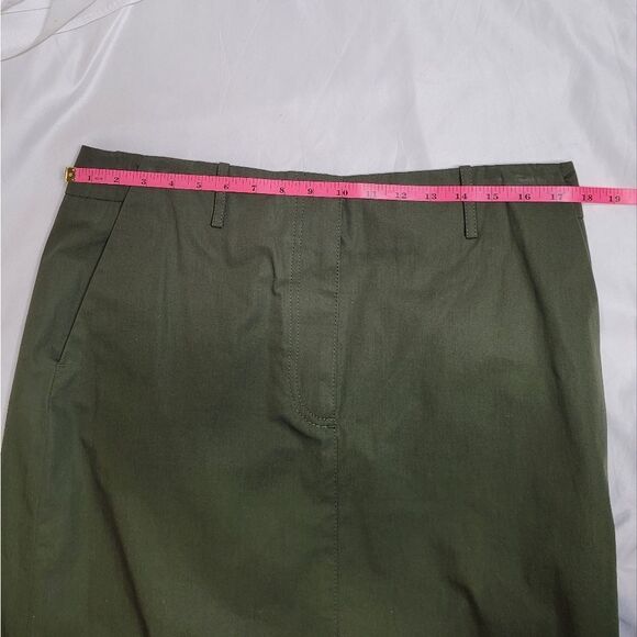 NEW COS olive green utility a-line minimalist midi skirt 12 - Picture 11 of 13